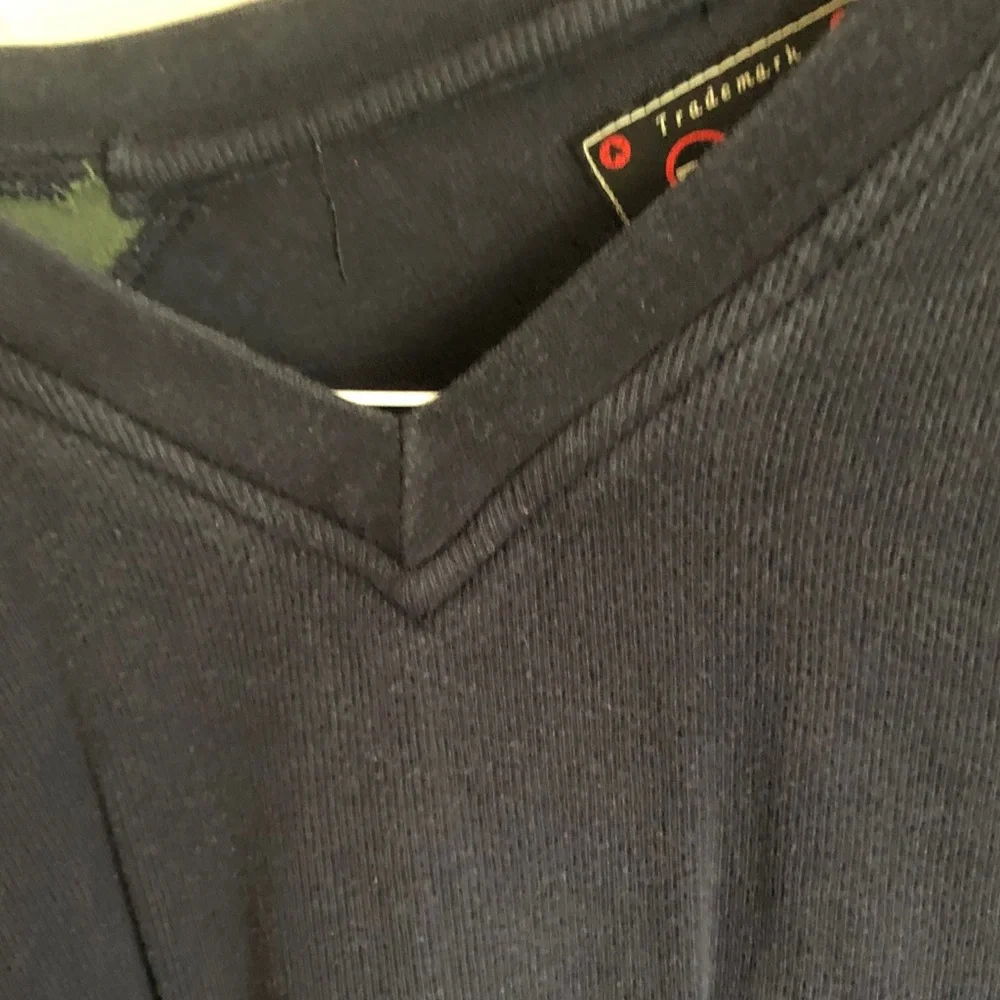 Men's Black V-Neck Sweater - Classic Rib Knit